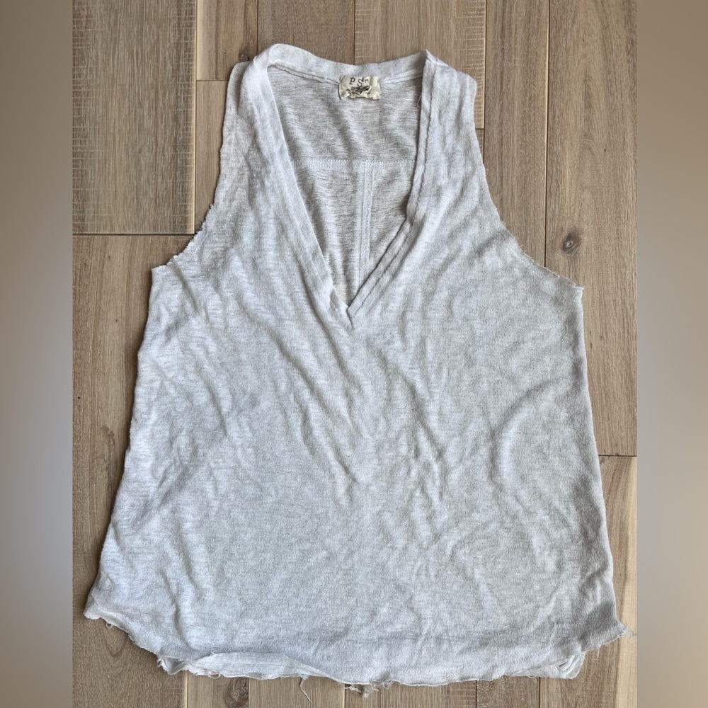 Project Social PST Los Angeles Raw white Tank Top​​​ women’s size XS
